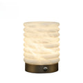 Ledningsfri bordlampe Skumring i marmoreret glas og messing — Bo Studio