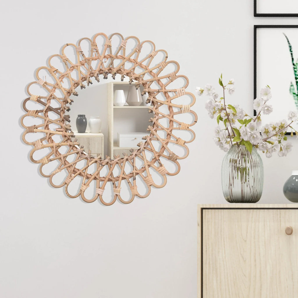 Håndflettet rattan solspejl — Bo Studio