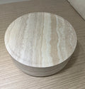 Rundt travertin sofabord Monolit — Bo Studio