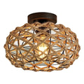 Loftlampe i håndflettet naturfiber — Bo Studio