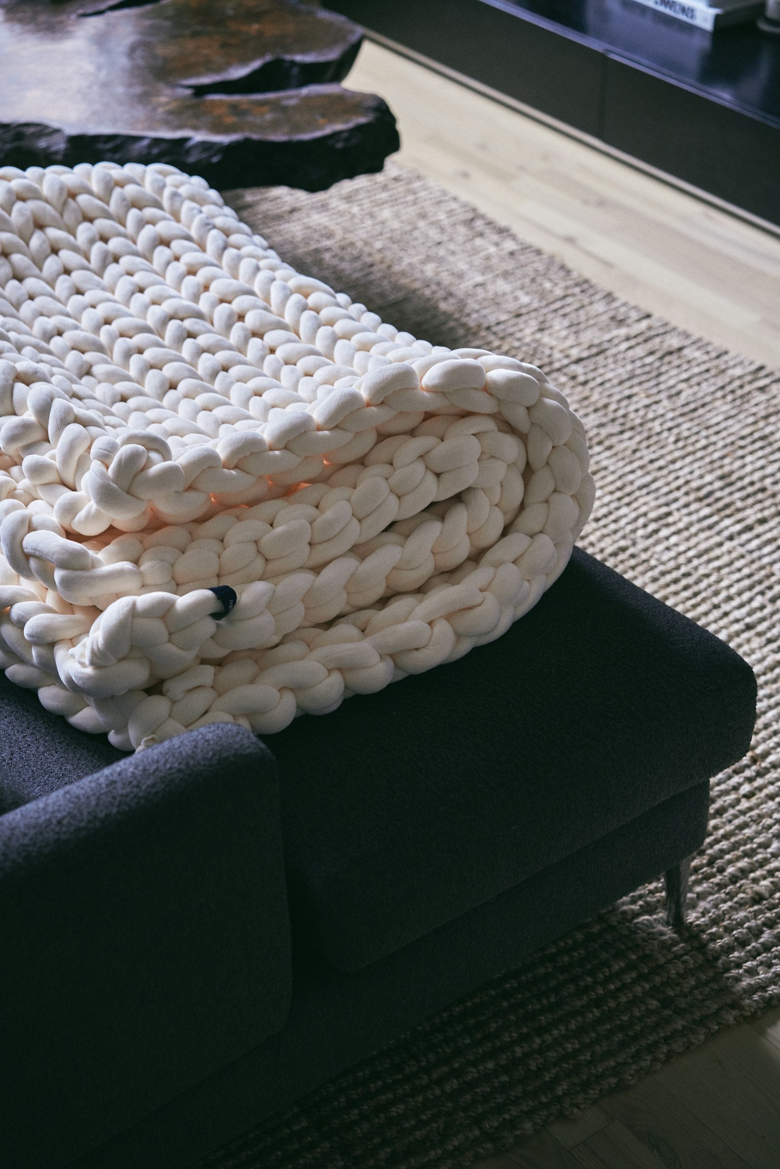 Blød uldplaid Fnug i 100% merino-uld